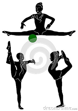 Gymnastic girl silhouette Vector Illustration