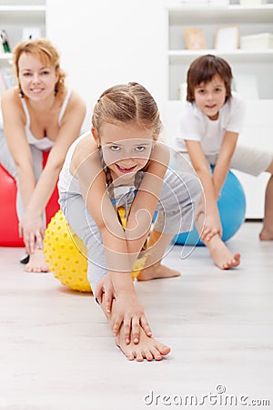 Gymnastic at home Stock Photo