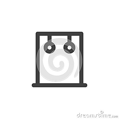 Gymnastic rings line icon Vector Illustration