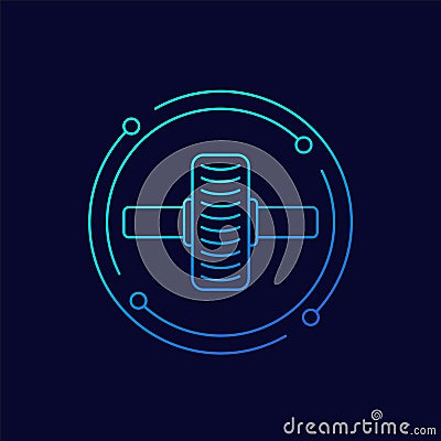 gymnastic roller icon, linear design Vector Illustration