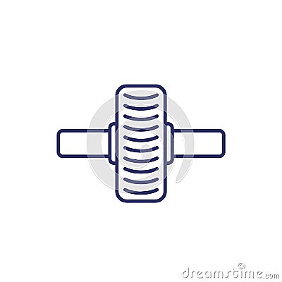 gymnastic roller line icon on white Vector Illustration