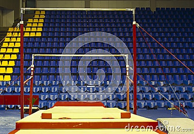 Gymnastic uneven bars Stock Photo