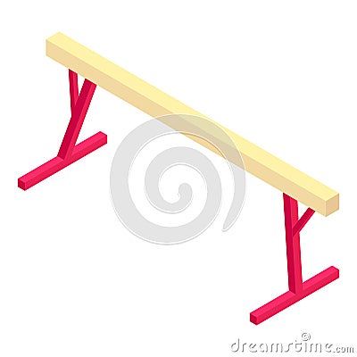 Gymnastics balance beam icon, isometric style Vector Illustration