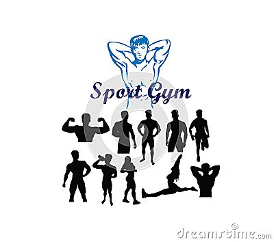 Gymnastics and Fitness Silhouettes Vector Illustration