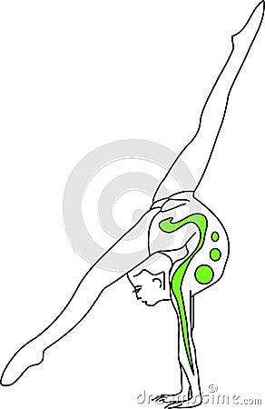 Gymnastics green Vector Illustration