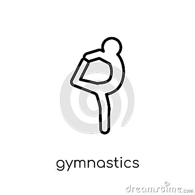 Gymnastics icon. Trendy modern flat linear vector Gymnastics icon on white background from thin line sport collection Vector Illustration