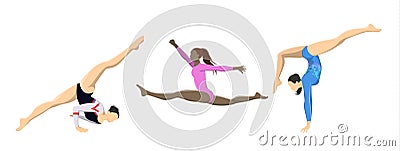 Gymnastics with men. Vector Illustration