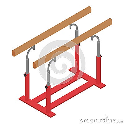 Gymnastics parallel bars icon, isometric style Vector Illustration