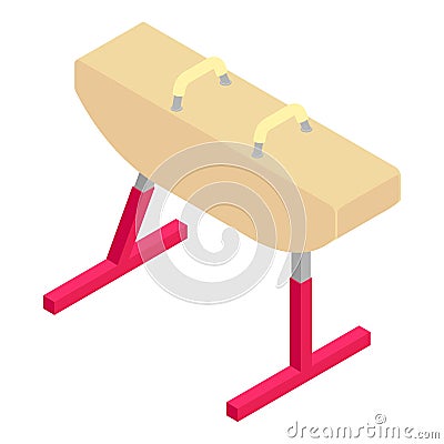 Gymnastics pommel horse icon, isometric style Vector Illustration