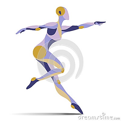 Gymnastics pose, acrobatics, smooth shapes vector silhouette of flexy athletic girl Vector Illustration