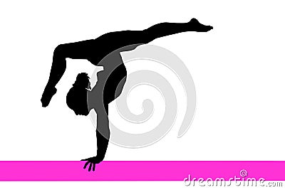 Gymnastics woman silhouette Stock Photo