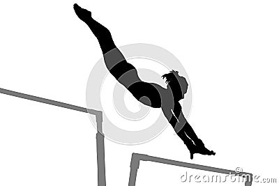 Gymnastics woman silhouette Stock Photo