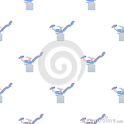 Gynecologic chair icon in cartoon style on white background. Pregnancy pattern stock vector illustration. Vector Illustration