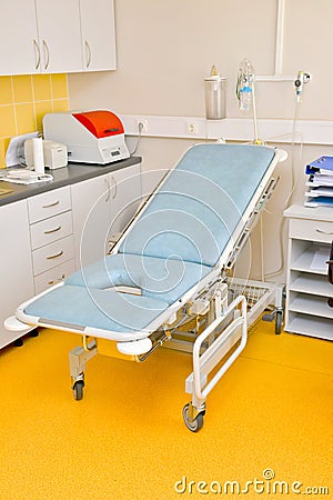 Gynecological bed Stock Photo