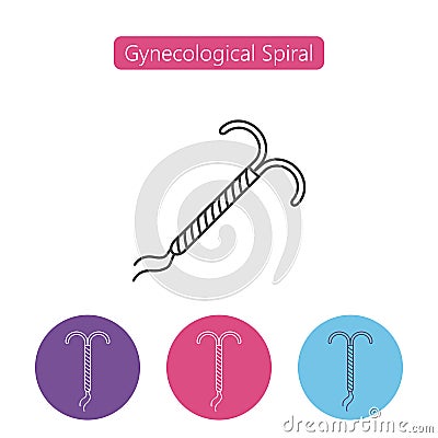 Gynecological spiral flat line icon Vector Illustration