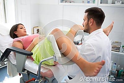 Gynecologist clinic examination Stock Photo