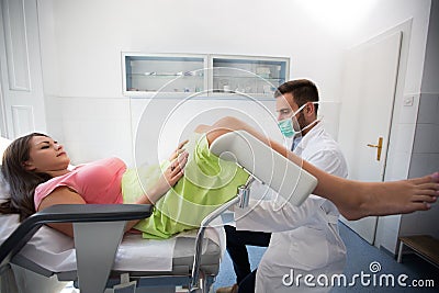 Gynecologist clinic examination Stock Photo