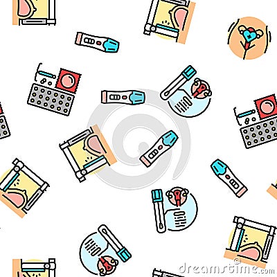 gynecologist doctor woman patient seamless pattern vector Vector Illustration