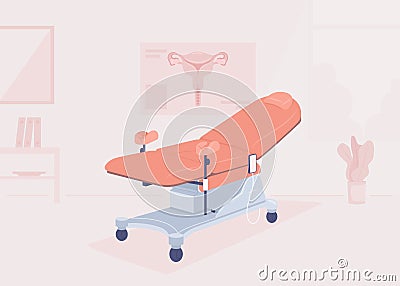 Gynecologist office flat color vector illustration Vector Illustration