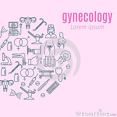 Gynecology flat poster Vector Illustration