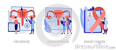 Female health issues vector concept metaphors. Vector Illustration