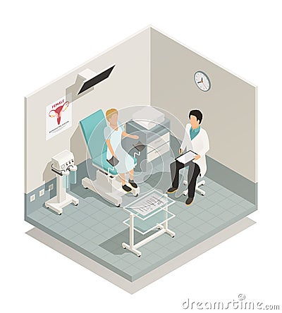 Gynecology Isometric Composition Vector Illustration