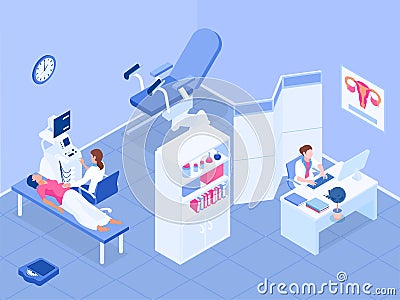 Gynecology And Pregnancy Background Vector Illustration