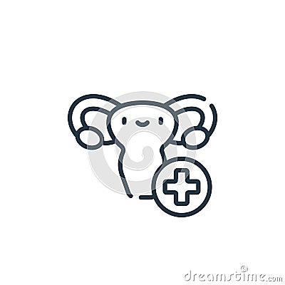 gynecology vector icon isolated on white background. Outline, thin line gynecology icon for website design and mobile, app Vector Illustration