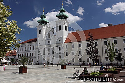 Gyor - main square Editorial Stock Photo