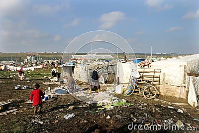 Gypsies at Gypsy Camp Stock Photo