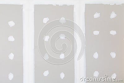 Gypsum board wall interior decoration of home at construction site with copy space add text Stock Photo