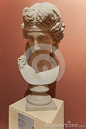 Adonis bust copy in Odesa Museum of Western and Eastern Art, Odesa Ukraine Editorial Stock Photo