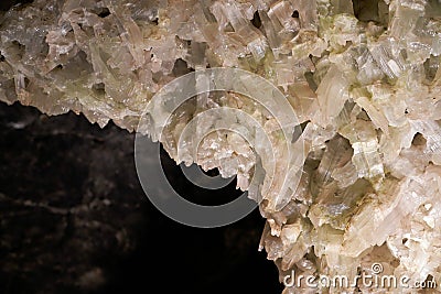 Gypsum crystals in a cave Stock Photo