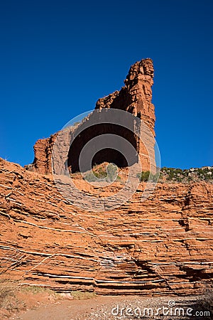 Gypsum deposit layers in red rock at caprock canyon texas usa Stock Photo