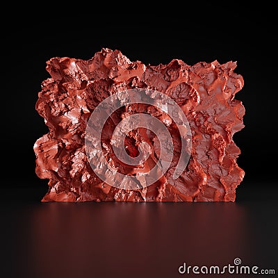 Gypsum panel in red on a dark background with reflection Stock Photo