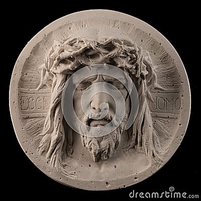 Gypsum statue of face of Christ Stock Photo