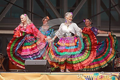 Gypsy dancers performing on stage Editorial Stock Photo