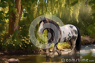 Gypsy Vanner - United Kingdom (Generative AI) Stock Photo