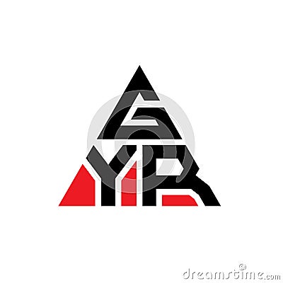 GYR triangle letter logo design with triangle shape. GYR triangle logo design monogram. GYR triangle vector logo template with red Vector Illustration