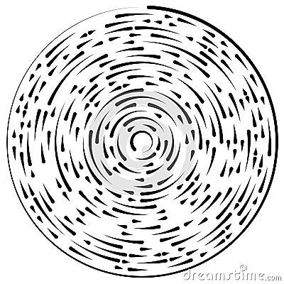Gyrate, rotating segmented lines circular element Vector Illustration