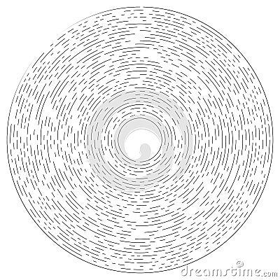 Gyrate, rotating segmented lines circular element Vector Illustration