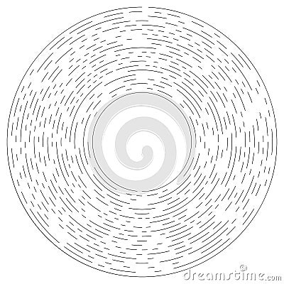 Gyrate, rotating segmented lines circular element Vector Illustration