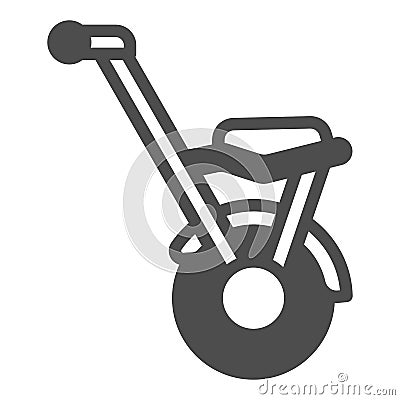 Gyro cycle solid icon, electric transport concept, electric unicycle vector sign on white background, glyph style icon Vector Illustration