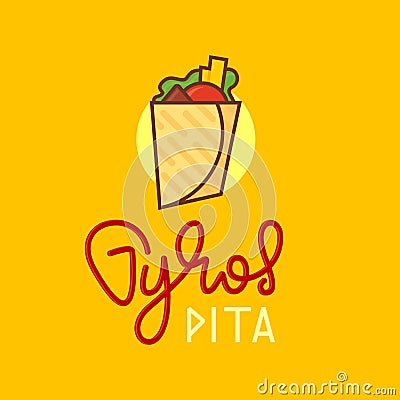 Gyros pita illustration Cartoon Illustration