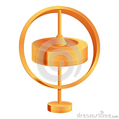 Gyroscope instrument icon, cartoon style Vector Illustration