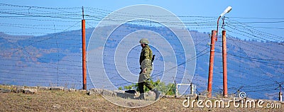 : The Armenian/turkish Border Guard. Editorial Stock Photo