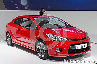 2013 GZ AUTOSHOW-KIA Forte Koup Coupe Editorial Stock Photo