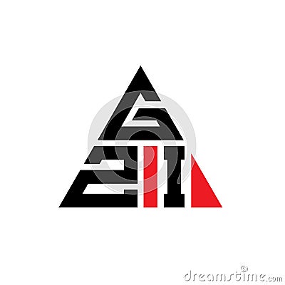 GZI triangle letter logo design with triangle shape. GZI triangle logo design monogram. GZI triangle vector logo template with red Vector Illustration
