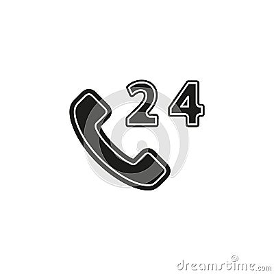 24h Call center - help icon, technical support Stock Photo