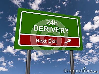 24h derivery traffic sign Stock Photo